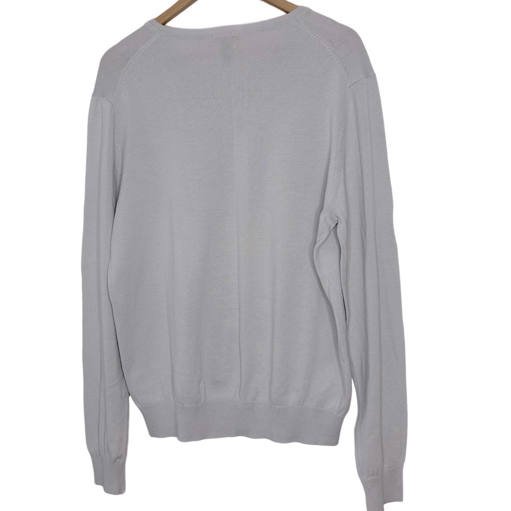 NEW H&M Men’s V-Neck Sweater Cotton Light Gray Pull Over Size XL - Picture 7 of 8